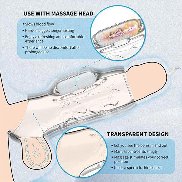 Penis Cock Sleeve Ring To Enlarge Adult Sex Toys Couples Vibrator G Spot Vibrators Penis Extender Sex Toy for Men Women