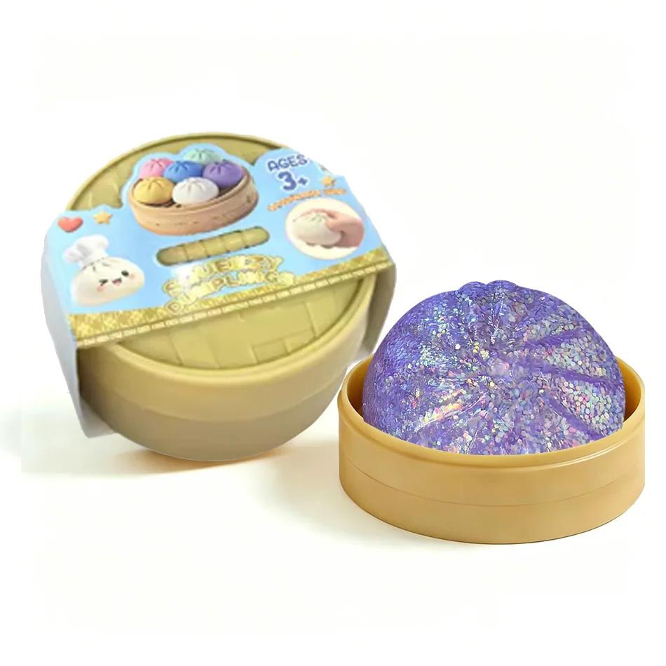Glitter Knoedel Knijpspeeltje Langzaam Rijzend Squishy Anti Stress Fidget Speeltje Schattig Broodje Decompressie Speeltje Voor Kinderen Volwassenen