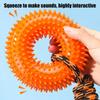 Squeaky Dog Toys Spiky Ring Chewing Trainer Aggressive Chew Indestructible Dog Toy With Rope For Puppy Teething Boredom Relief