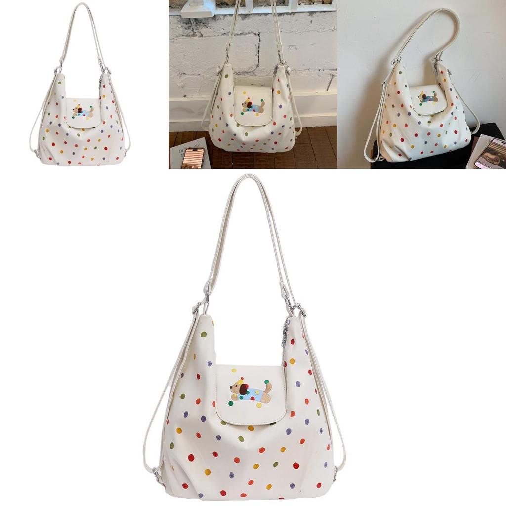 Pu Small Dog Shoulder Bag With Colorful Polka Dots For Daily Use And Casual Outings