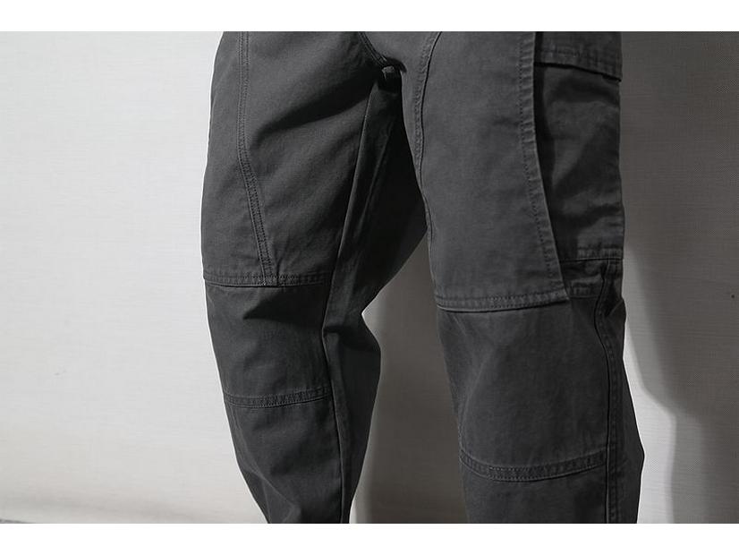 Herren Retro Japanische Mehrfach-Taschen Tapered Overalls - Schwergewichtige Freizeit-Hosen für Frühling und Herbst