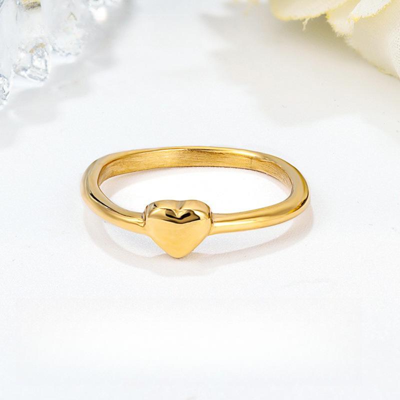 Exquisite and Simple Geometric Square Love Ring, Electroplated High-end Ring Women's Titanium Steel Jewelry