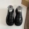 Fashion Commuter Black French Platform Small Leather Shoes Women's 2025 New Autumn and Winter One-pedal British Style Loafers