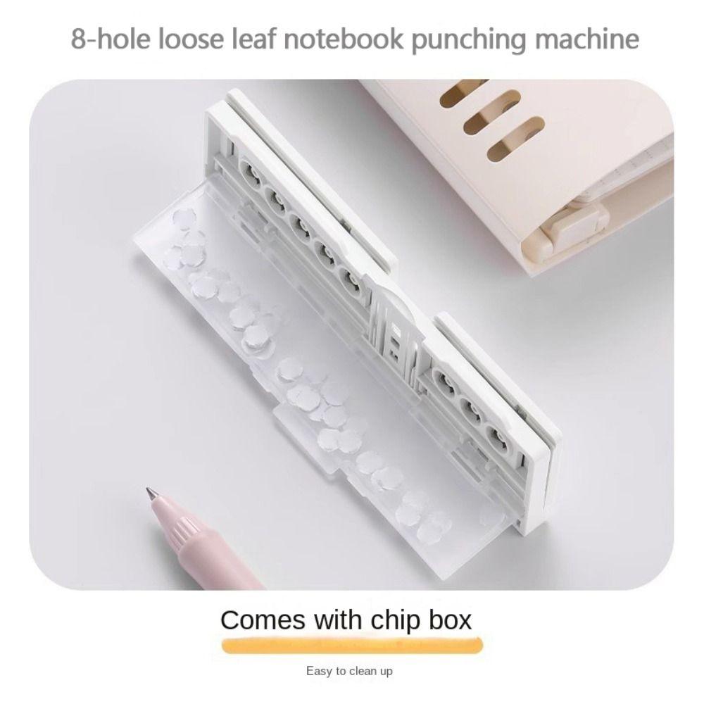 8 Holes Hole Punch Portable Ring Binder Durable Paper Puncher Tool