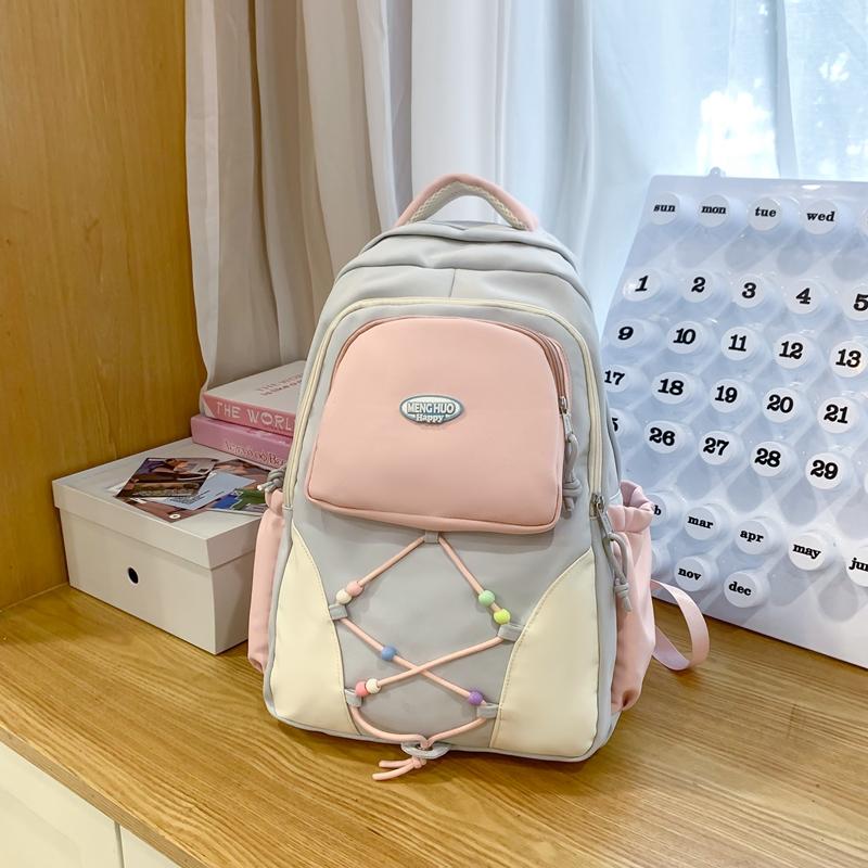 Женская школьная сумка с цветными блоками — фото 10