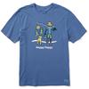La vita è bella. T-shirt da uomo Happy Pappy da pesca a maniche corte Crusher, Blu Vintage