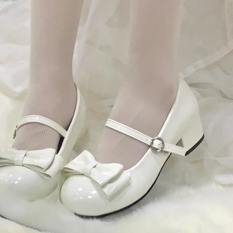 Women Lolita Shoes Round Toe Women Flats Cross Straps Bow Cute Pumps Girls Princess Party Shoes Trend Luxury Mary Jane Shoes