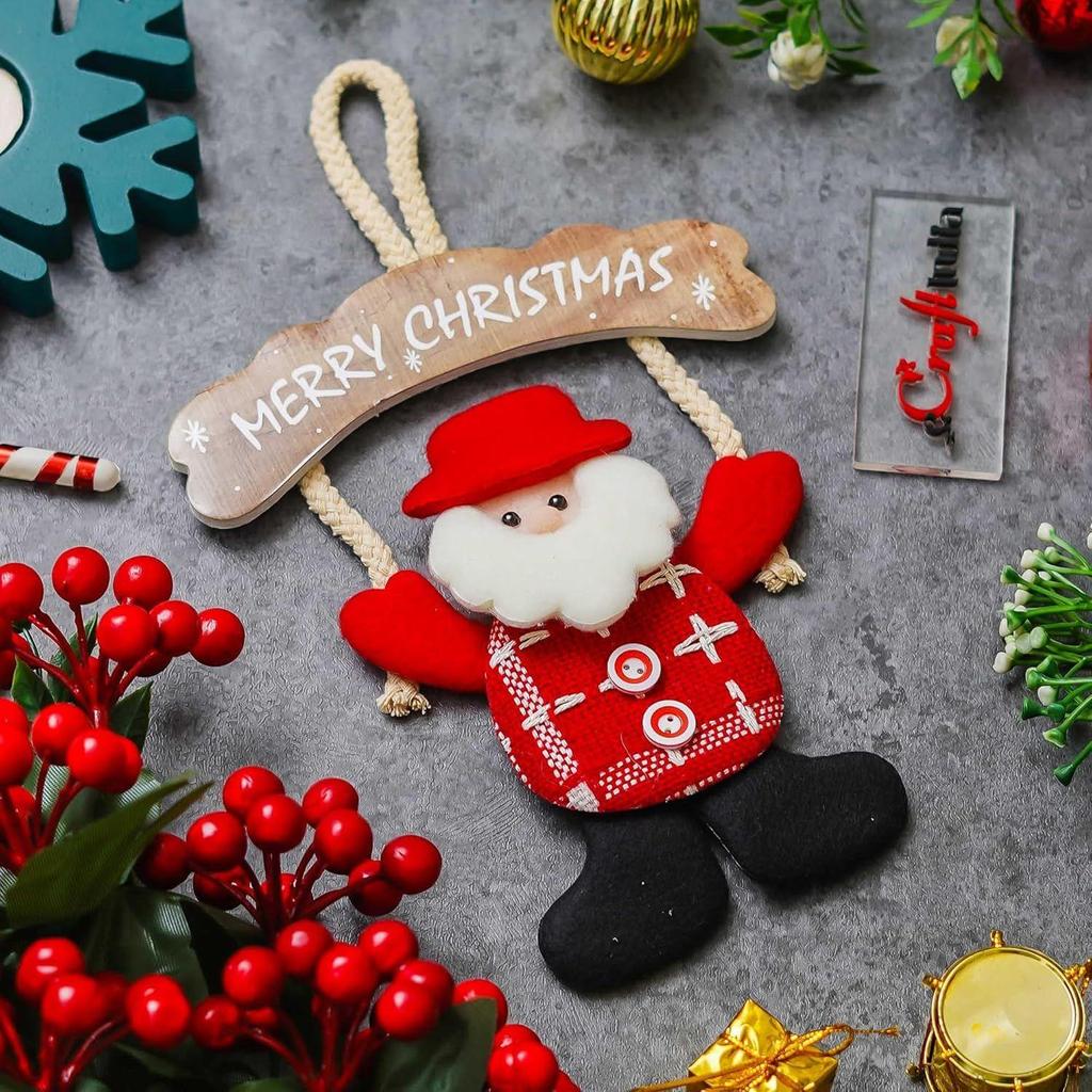 Santa Claus Merry Christmas Wall Hanging Ornament Props | Christmas Tree Decoration Items for Home Office | Christmas Gifts for Women Men