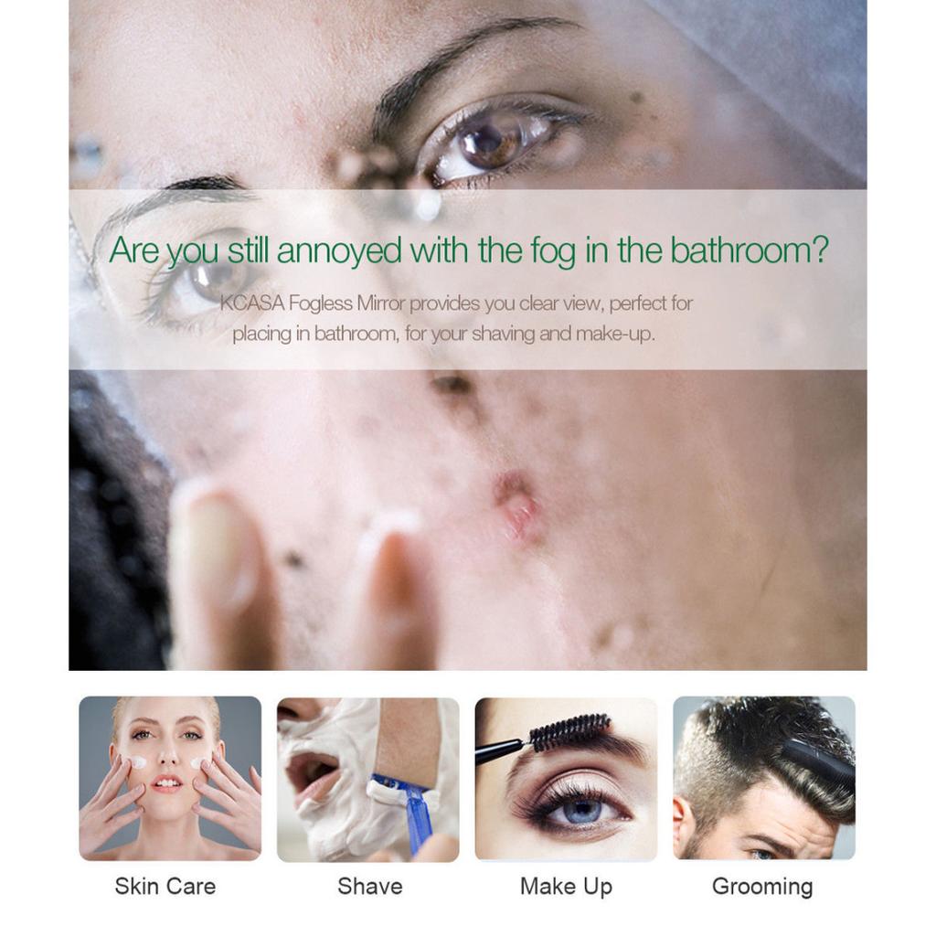 Rotace o 360° Bezmlžná přísavka Sprcha Holení Make-up Zrcátko bez mlhy