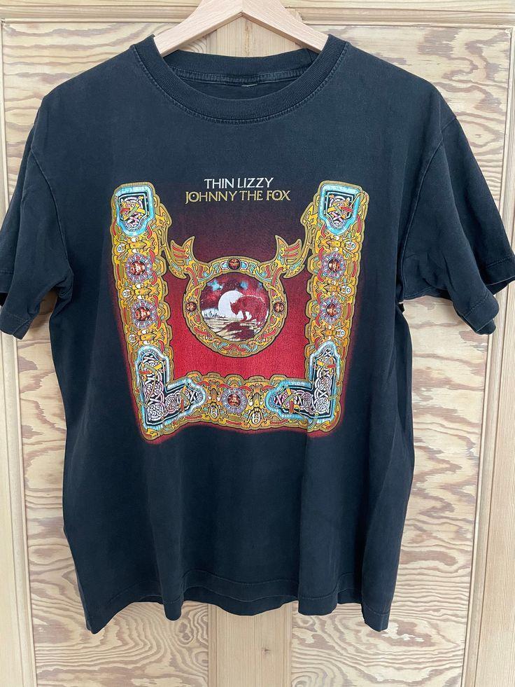 Remake Thin Lizzy Johnny The Fox Tshirt Black Short Sleeve tee NH20246 Unisex T-Shirt XXL
