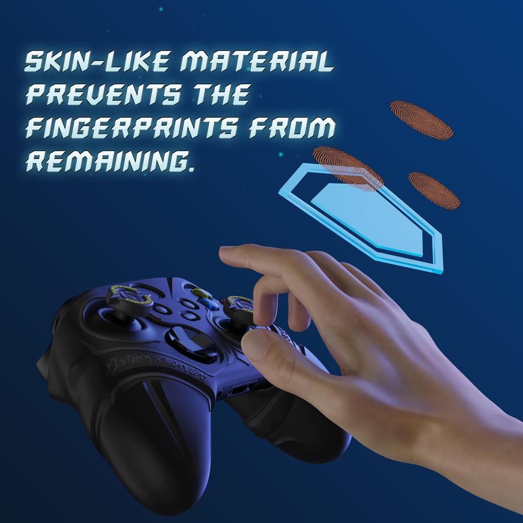 PlayVital Silicone Controller Cover for Xbox Series with Thumb Caps Stickers Grip Shock Absorbing Runes Edition X/S & – Non-Slip Skin, – (Black)