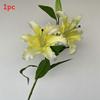 Long Pu Fourhead Lilies Artificial Flower Bouquet For Wedding And Home Decor