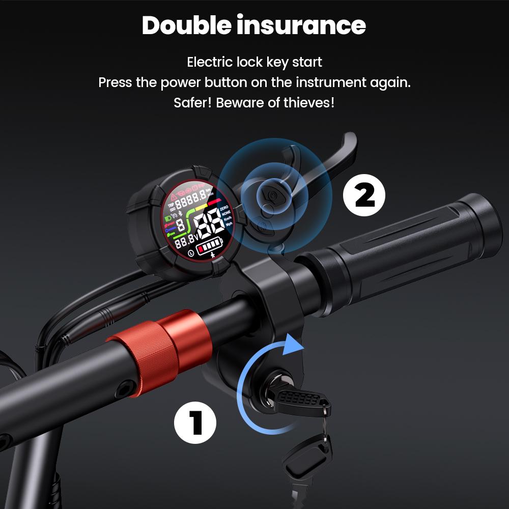 iScooter iX5S Electric Scooter 1000W 15Ah 11'' Off-Road Pneumatic Tires speed 25KM/H 60-65KM Range Adult Electric Scooters