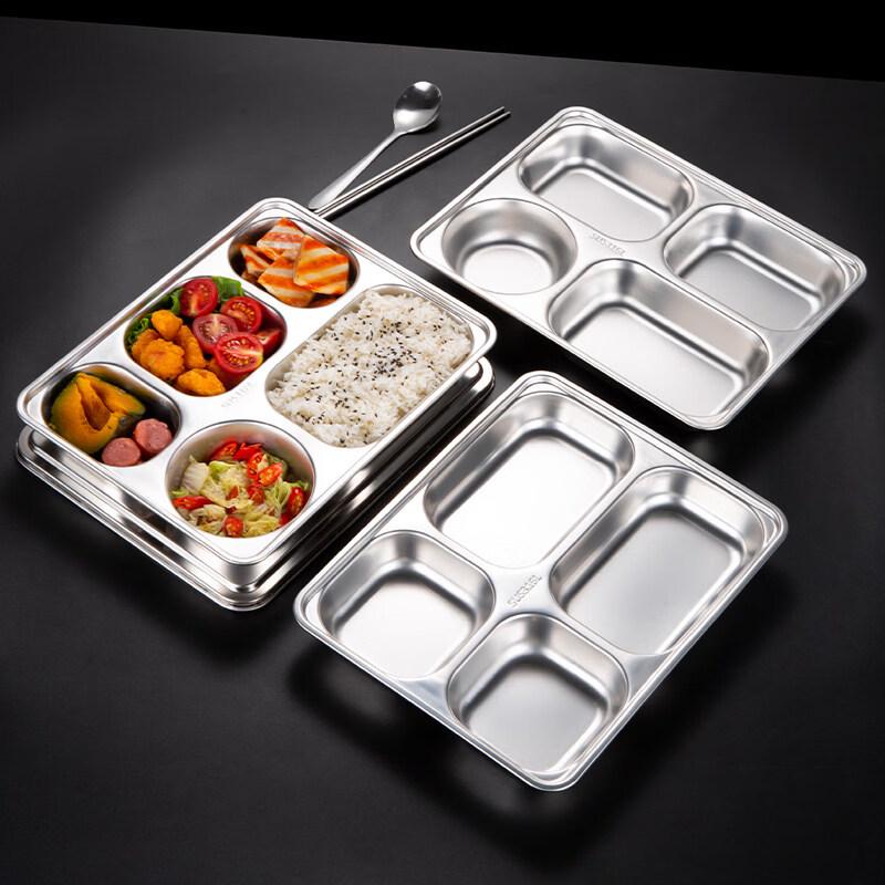 Shengxinhui 304 Stainless Steel 5-Compartment Lunch Tray with Lid