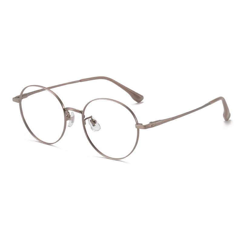 Ultralight Pure Titanium Vintage Round Eyeglass Frames 51 - Simple, Fashionable Design, Compatible with Prescription Lenses