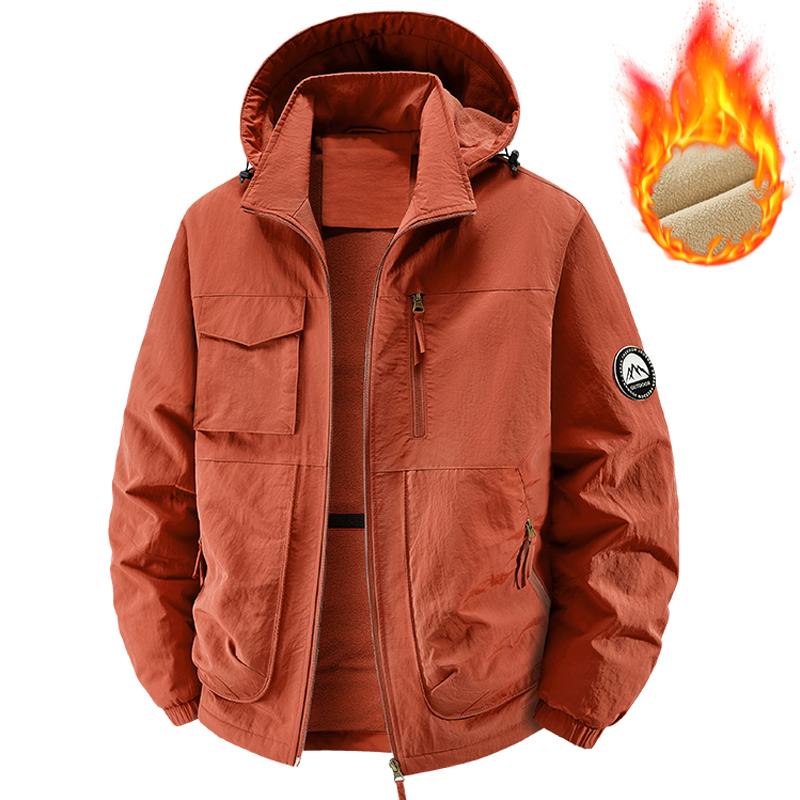 Men Parkas Thick Warm Hooded Coat Cotton-padded Fleece Jacket Casual Quilted Waterproof Jacket Autumn Winter Outwear Clothing