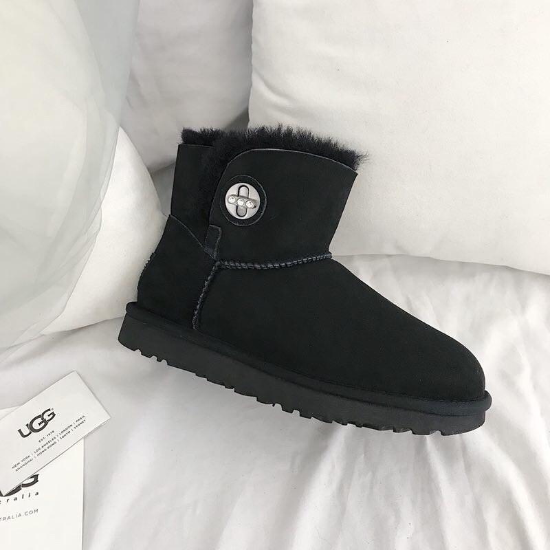 Nieuwe Collectie 2025 Natuurlijk Bont 100% Echt Schapenvacht Sneeuwschoenen Schoenen Dames Wol Dames Winter Sneeuwschoenen Merk Schoenen Dames Schoenen 39 zwart