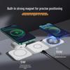 Magnetic 3-in-1 Foldable 15W Wireless Charger for Apple Phones, Earphones, and Watches.