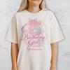 Individuelles Geburtstags-T-Shirt für Mädchen, personalisiertes Regenbogen-Schleifen-T-Shirt für Mädchen, Pastell-Party-Outfit mit Namen