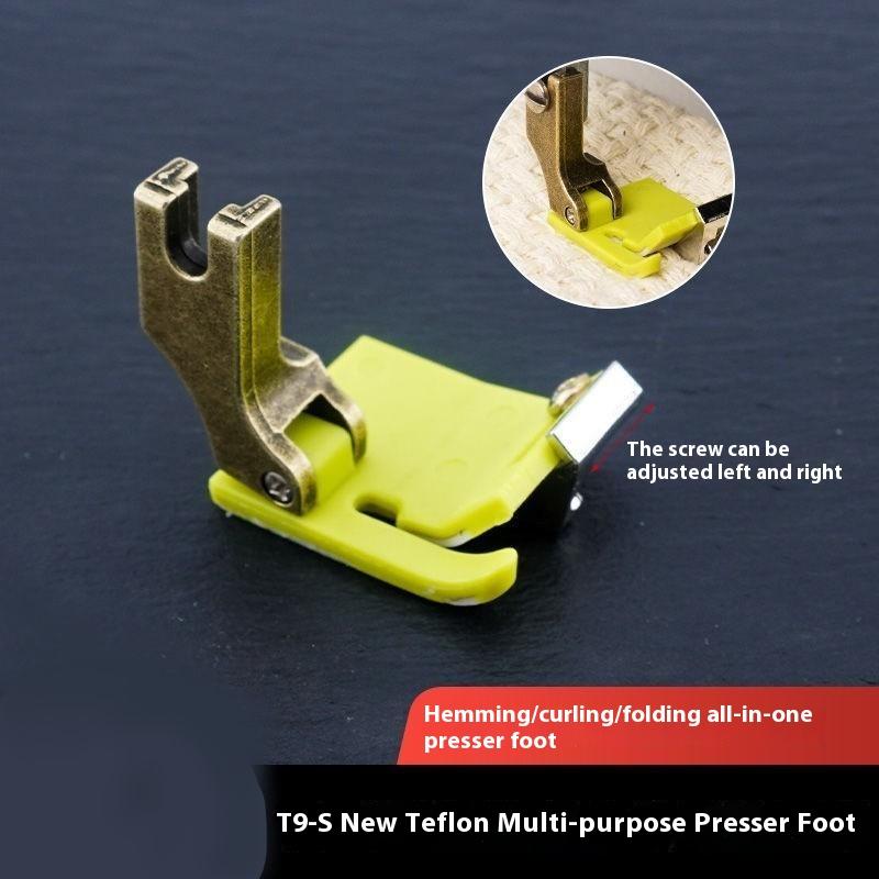 Plastic T9 Adjustable Multi-Function Presser Foot Hemming Rolling Edge Guide Feet For Industrial Sewing Machine Accessories