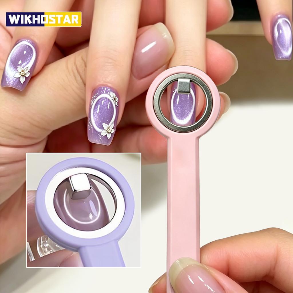 Halo Cat Eye Nail Magnet Ring Magnetic Tool with Handle for Cat Eye Gel Polish DIY Nail Art Manicure Tools