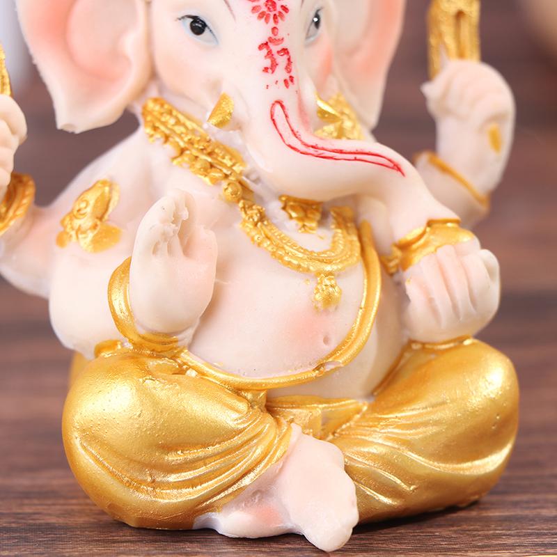 Elephant God Figurine Desktop Hindu Resin Luck And Wealth Art Statue Ornament