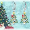 Colorful Christmas Tree Bow Star Candy Earrings Hook Holiday Jewelry Gift For Women Girls Snowman Santa Claus Earring