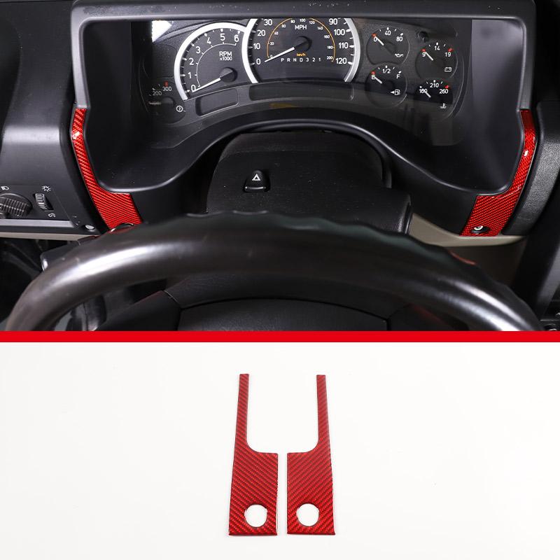 Red Soft Carbon Fiber Door Handle Steering Wheel Gear Shift Trim Cover Stickers Fit For Hummer H2 2003-2007 Interior Accessories