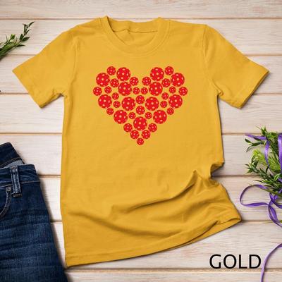Funny Pickleball Love Heart Shape Valentine T-Shirt Unisex T-shirt