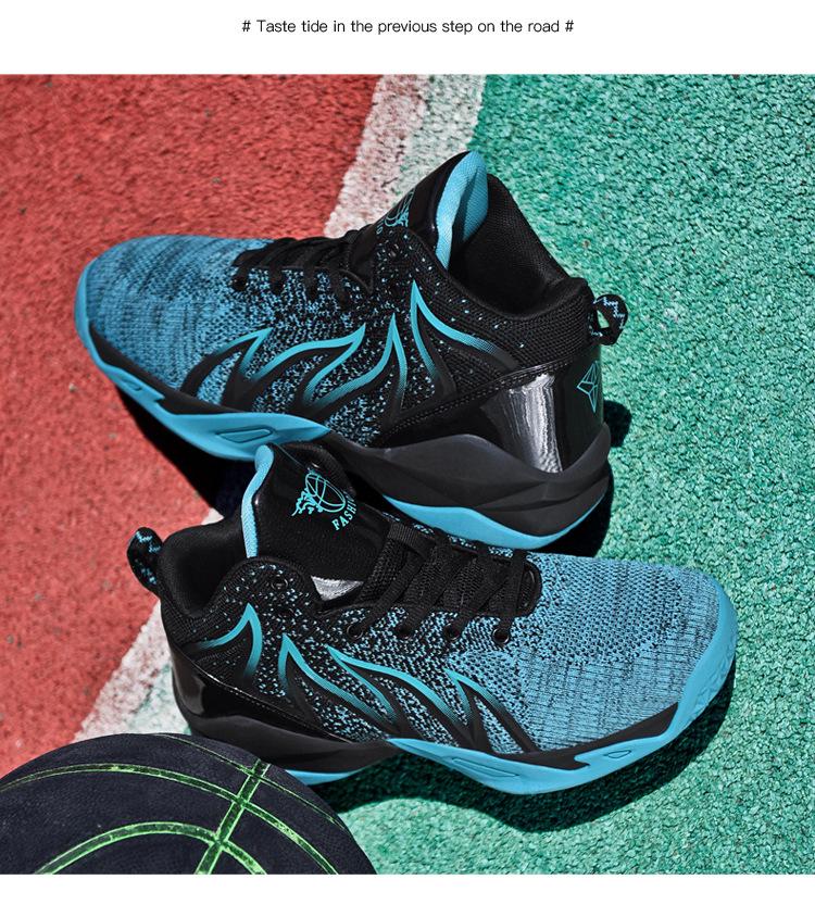 Men's High-Top Breathable Flyknit Basketball & Running Shoes - Non-Slip, Wear-Resistant for Autumn/Winter
