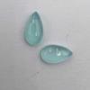 Natural Aqua Chalcedony Pear Cabochon Loose Gemstone Lot 2 Pcs 7*12 MM 5 CT For Jewelry Making