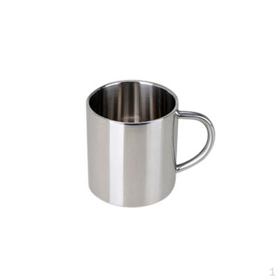 Edelstahlbecher aus Metall für Kinder zum Trinken von Getränken, perfekt zum Wandern und Camping, silberfarben, 220 ml