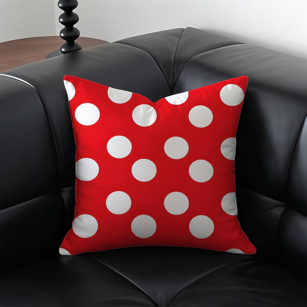 Classic Polka Dot Retro Dot Cushion Cover Pillow Case Anti-Dustmite Invisible Zipper Silky Plush Cushion
