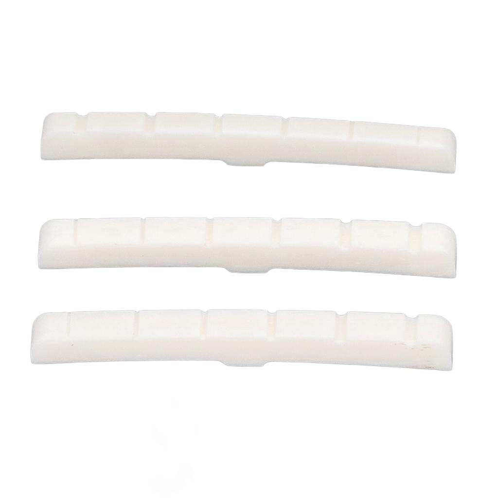 3Pcs 6 String Guitar Nut Flat Bottom Slotted Bone Guitar Nut Replacement for Tele