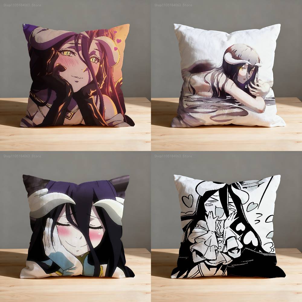 O-Overlord Albedo Throw Pillow Case For 55x55cm 30x30cm 50x50cm 45x45cm 40x40cm Square Chair Pillowcase Case