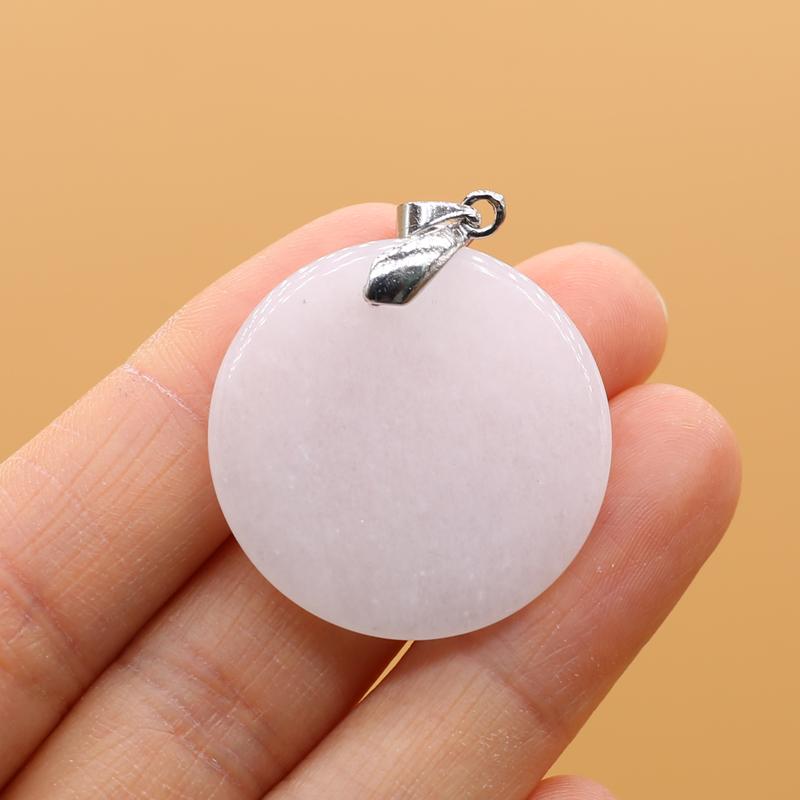 

1 шт. кулон с кристаллами исцеления ауры, модные круглые подвески из натурального камня для самостоятельного изготовления ожерелий, серег, украшений, аксессуаров, креативных ювелирных изделий, подарков 1Pc-30mm