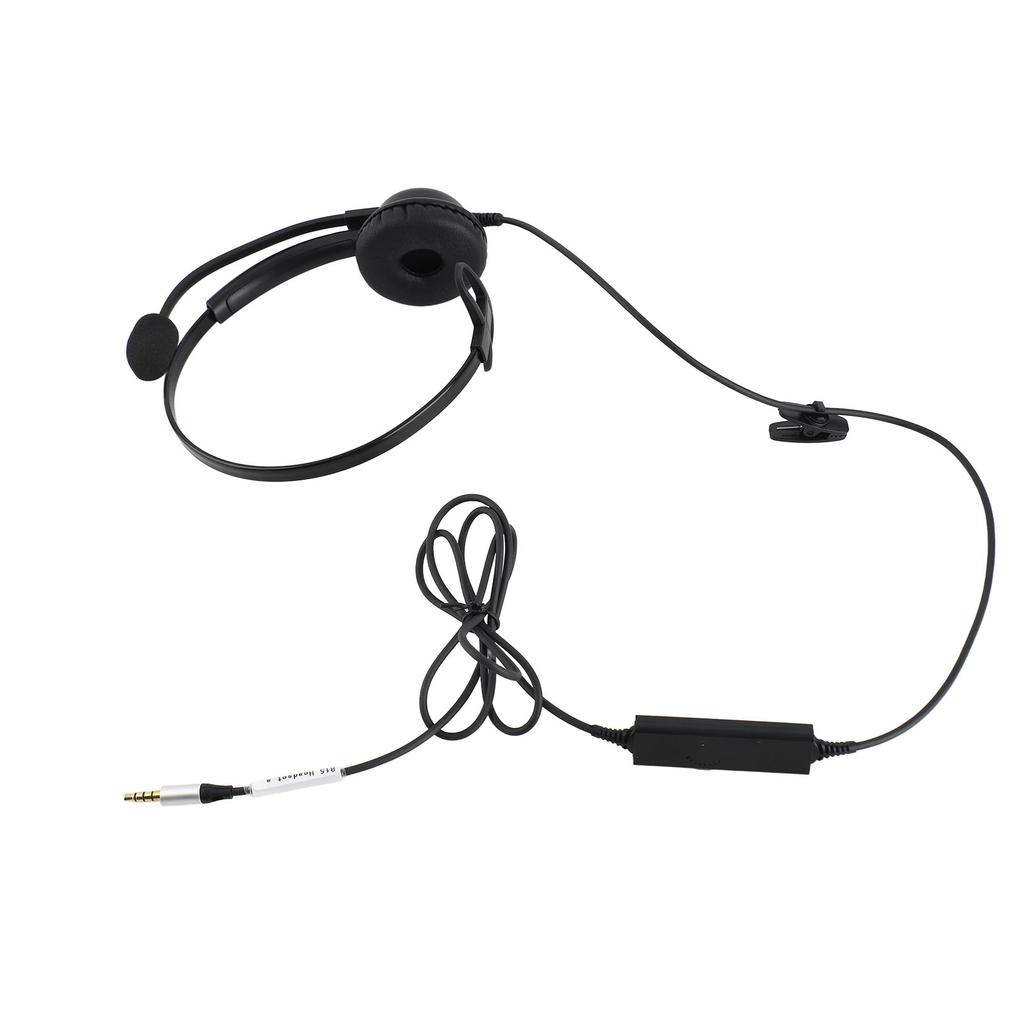 Single Ear Headset Comfortable Lightweight Noise Canceling Wired Computer Headset with Mic for Call Center