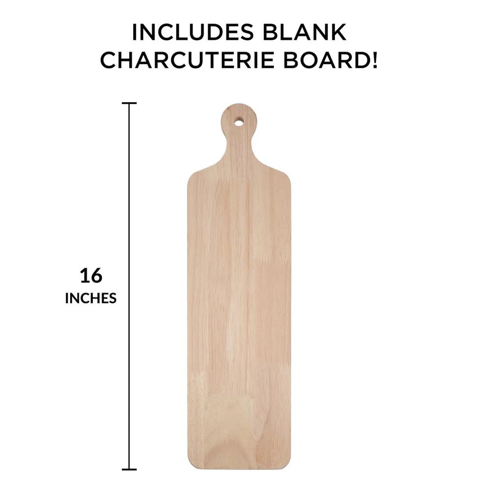 Customizable Long Wooden Board with Handle Personalized Oak Serving Tray Entertaining Kitchen Decor Gift Chefs 16x4.45in