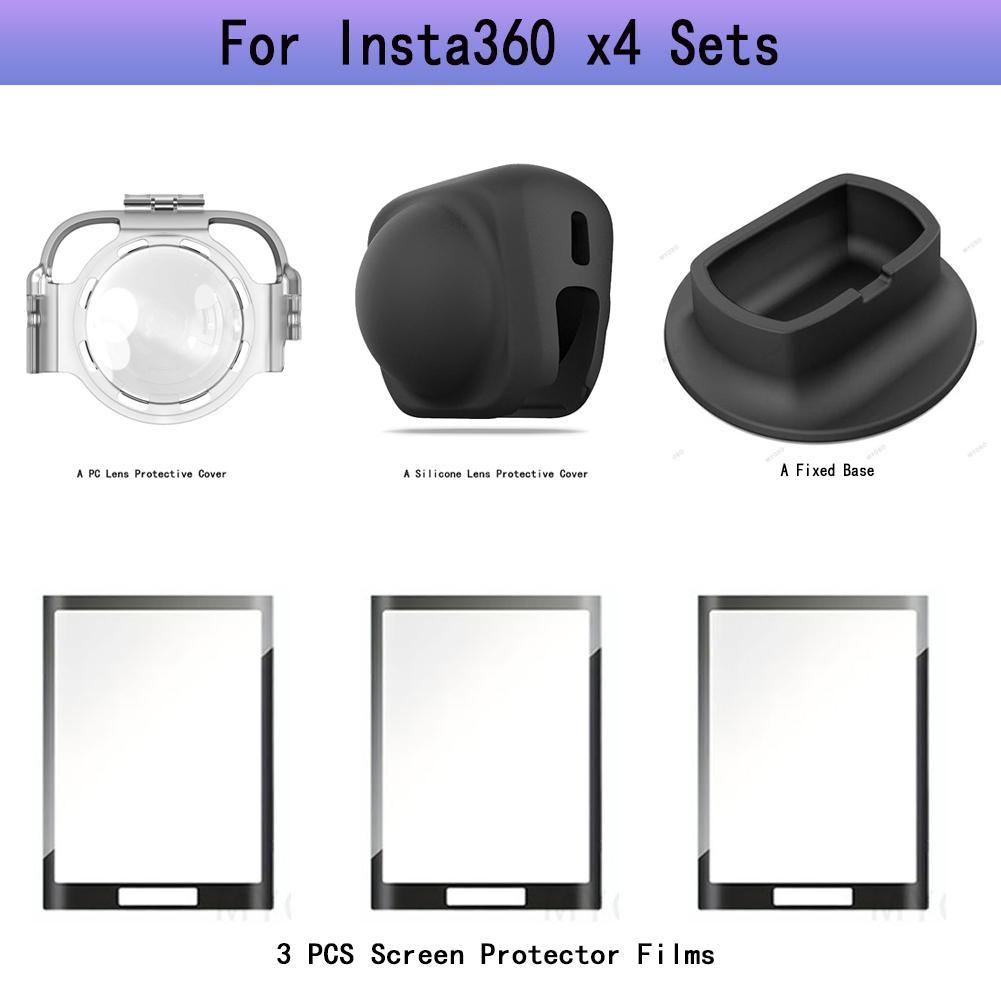 Anti-fogging Lens Guard Cap For Insta360 X4 Screen Protector Fixed Desktop Stand Base for Insta360 X4 Mount Camera Accessories