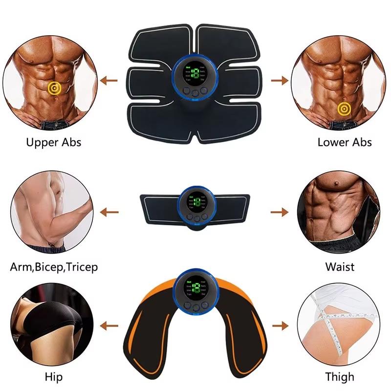 Estimulador Muscular Elétrico Ems Sem Fio Treinador de Glúteos Quadril Abdominal Estimulador de Abdômen Fitness Emagrecimento Corporal Massageador