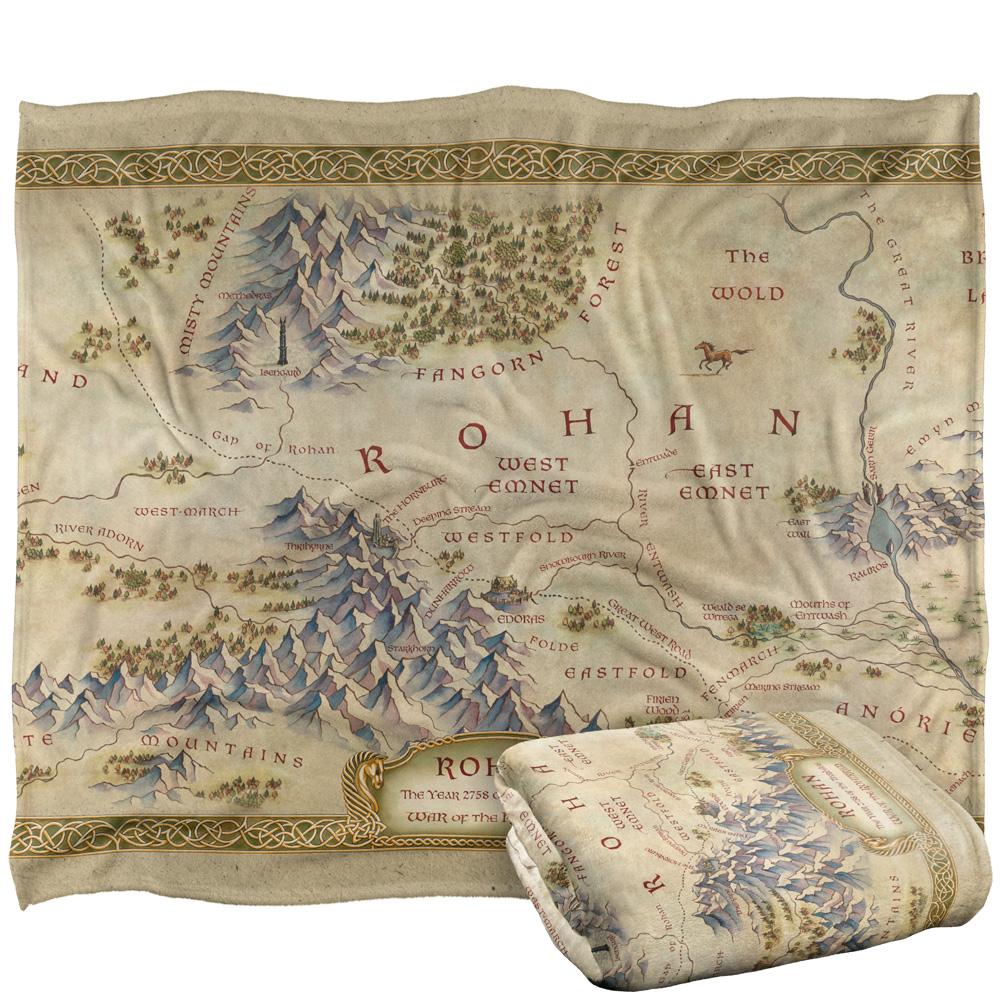 Lord Of The Rings The War Of The Rohirrim Silky Map Supersoft Blanket
