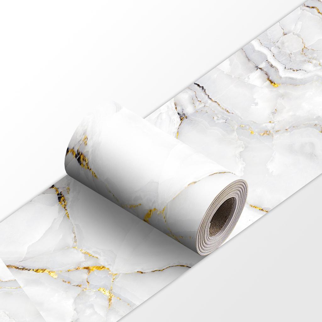 Luxury Marble Skirting Corner Wall Sticker Bathroom Office Glass Waist Line Home Decor Waterproof Floor Waveguide Art Wallpaper