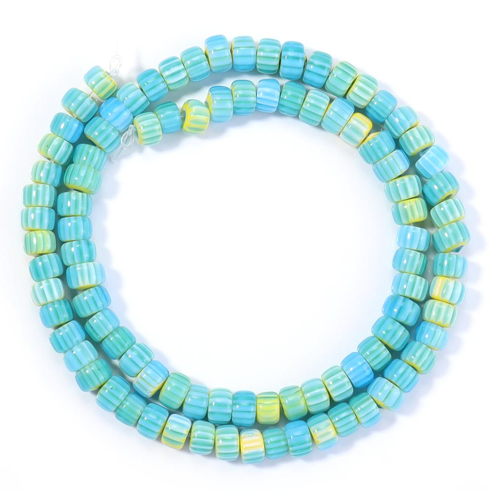 1 Strand 6x4mm Pumpkin Lampwork Beads Colorful Glazed Glass Loose Beads For Jewelry Making DIY Bracelets Necklace Accessories