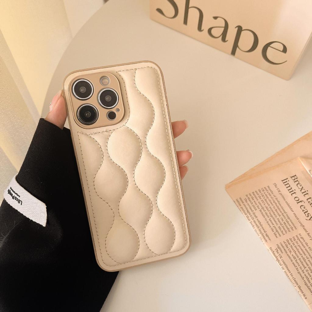 Leather Down Jacket Phone Case for Apple 15, Compatible with 14 Pro Max, Internet Celebrity 13, and XR - Drop-Proof Protection