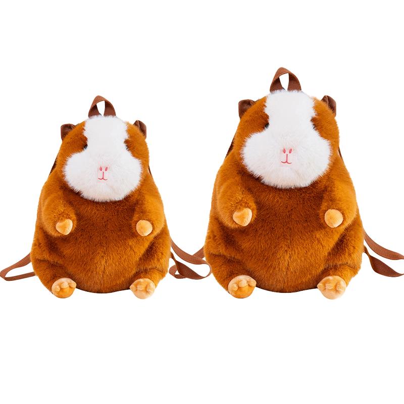 Cute Cartoon Guinea Pig Plush Backpacks Soft Stufted Dolls Kawaii Piggy Plushies Bag Children'S Backpack Women'S Handbag