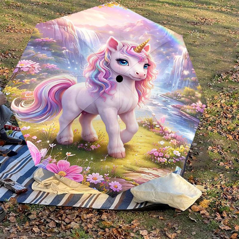 1PC Unicorn Fantasy Umbrella-8-Rib Reinforced, Automatic Open, Lightweight & Durable, Fashion Accessory for Outdoor-D341