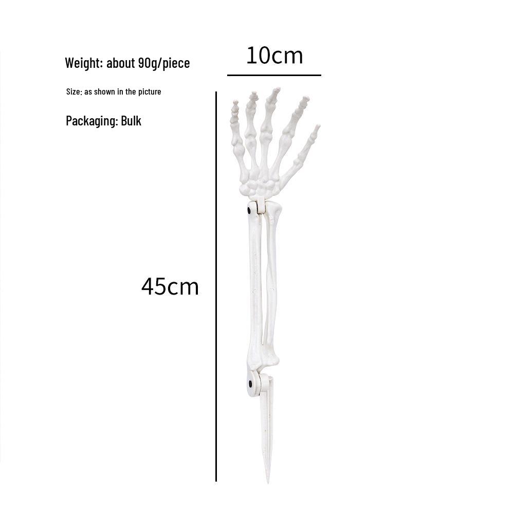 Halloween Skull & Skeleton Stake Set: 3-Piece Hand Bones & Head Decoration for Festive Props