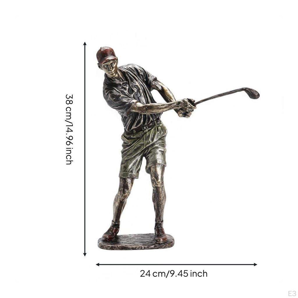 Resin Golf Decor Statue Gift Idea Player Figurine Easy to Clean Golfer for Golfers,