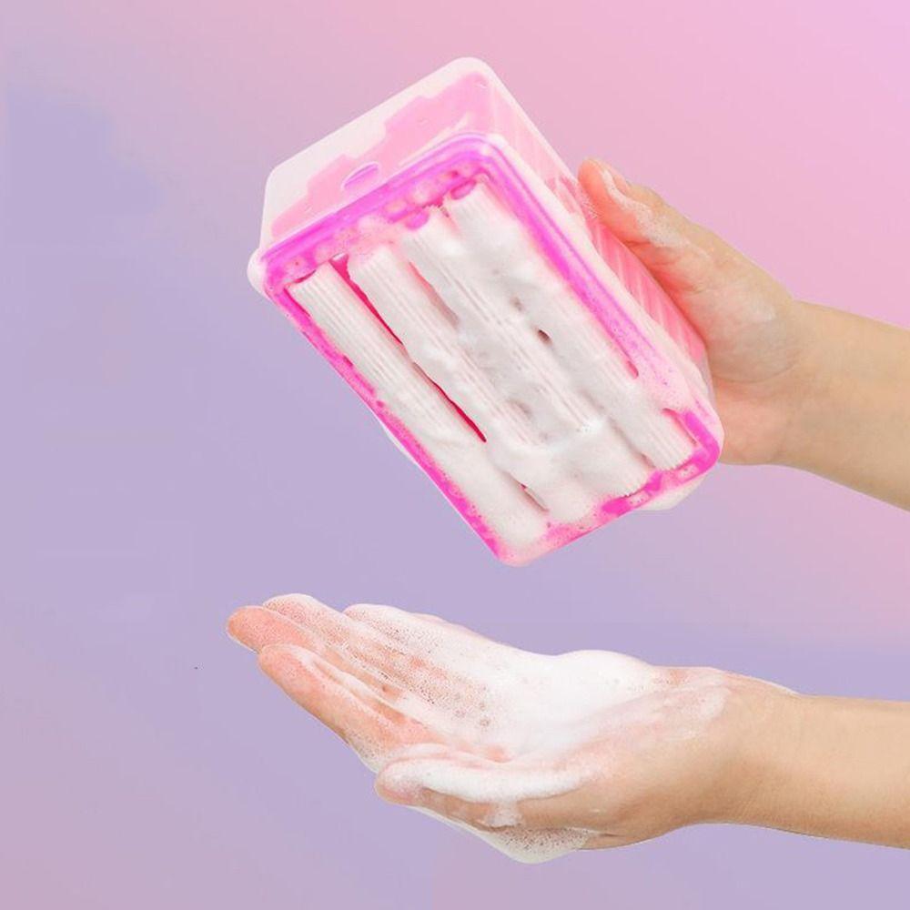 Hand Free Roller Type Scrubbing Soap Box Creative Foaming Double Layer Soap Holder Household Bathroom Multifunctional Soap Box