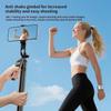 K50 1.9m Extendable Live Streaming Tripod Dual Phone Clip Bluetooth Selfie Stick